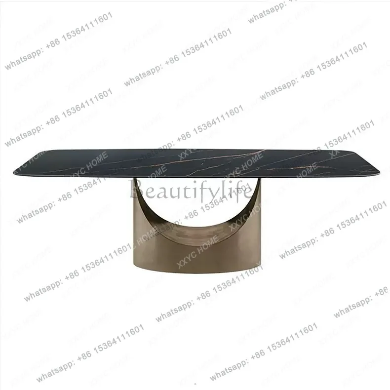 minimalist rock slab dining table modern simple small apartment home light luxury
