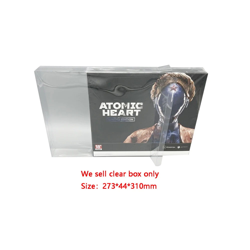 Funda transparente de PET para PS5 atomic heart, edición limitada, versión HK, almacenamiento de videojuegos, caja de exhibición, estuche de colección
