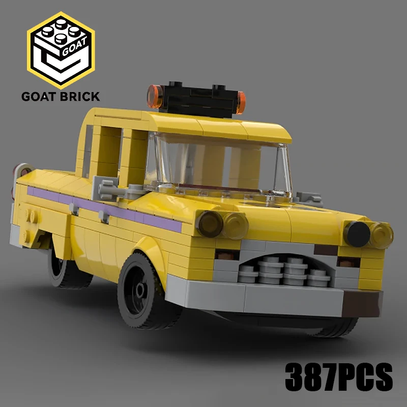 

New Moc Building Blocks Checkers taxi from 1977 Technology Modular Bricks Model Gifts Christmas Toys DIY Sets Assembly！