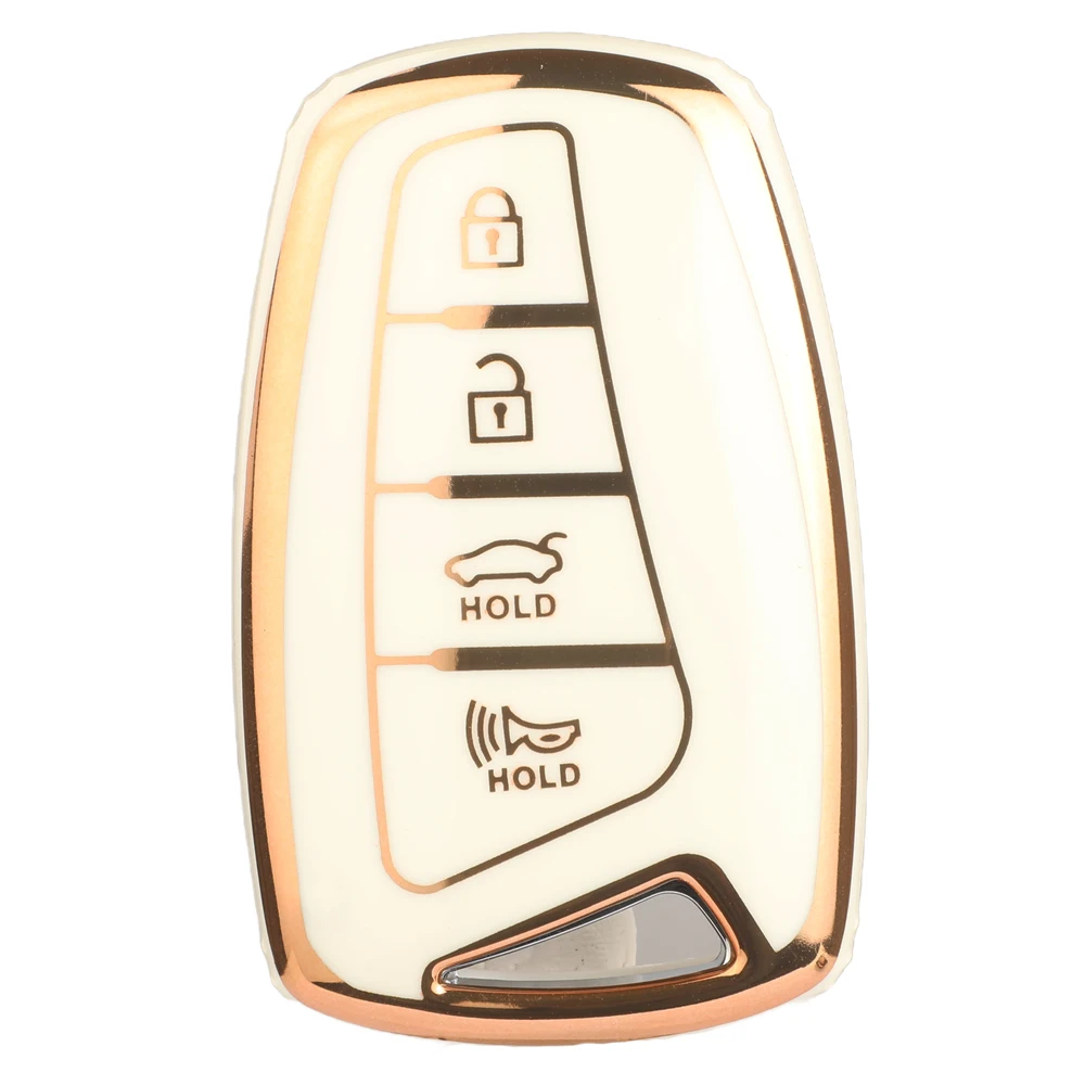 Jingyuqin 3/4BTN Soft TPU Car Remote Key Case For Hyundai Santa Fe Grand Santa Fe 2018 IX45 EQUUS AZERA Grandeur HG Sedan