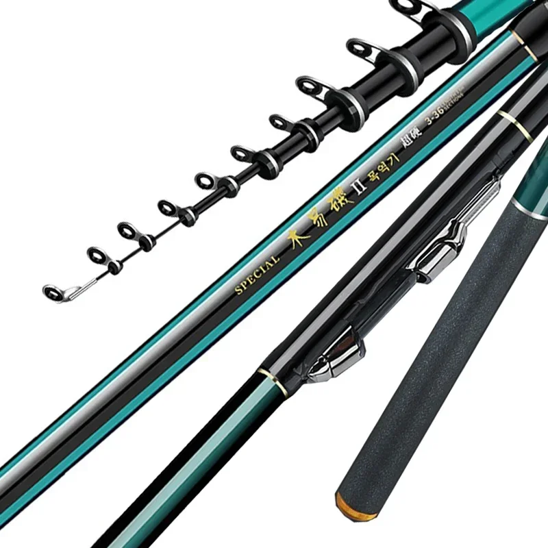 2.7m-7.2m Fishing Rods High 60T Carbon Ultralight Telescopic Surfcasting Spinning Rock Fishing Rod  Coast Sea Fishing Freshwater