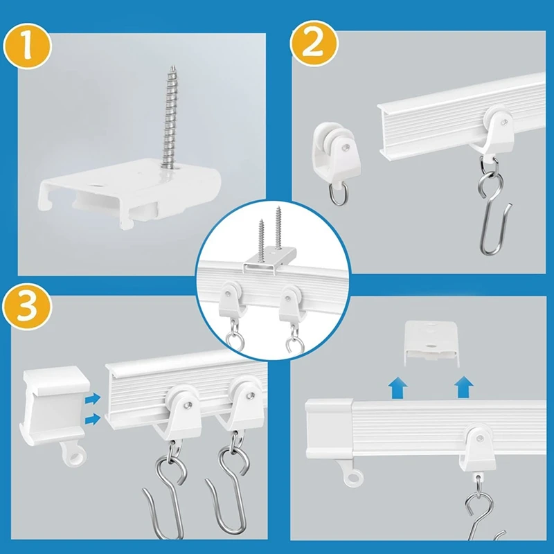 Flexible Bendable Ceiling Curtain Track, Ceiling Mount For Curtain Rail, Room Divider Ceiling Track For Curtains