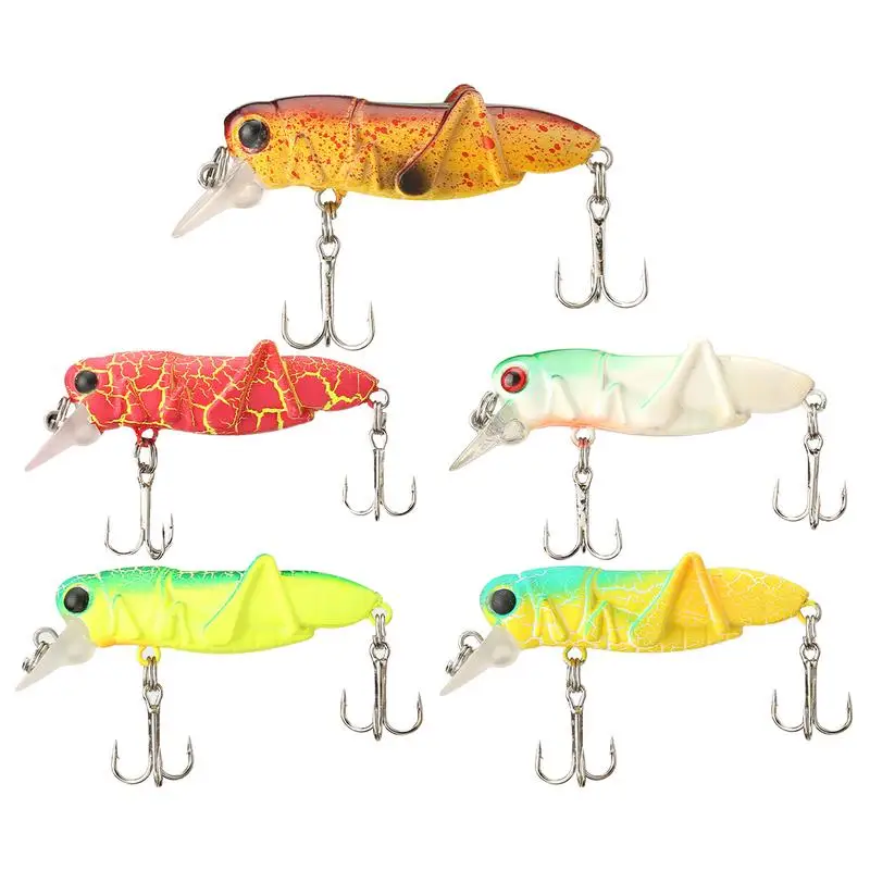 

Bass Fishing Lure 5pcs Grasshopper Topwater Lures With Storage Box For Freshwater Saltwater Realistic Topwater Lures Crankbait