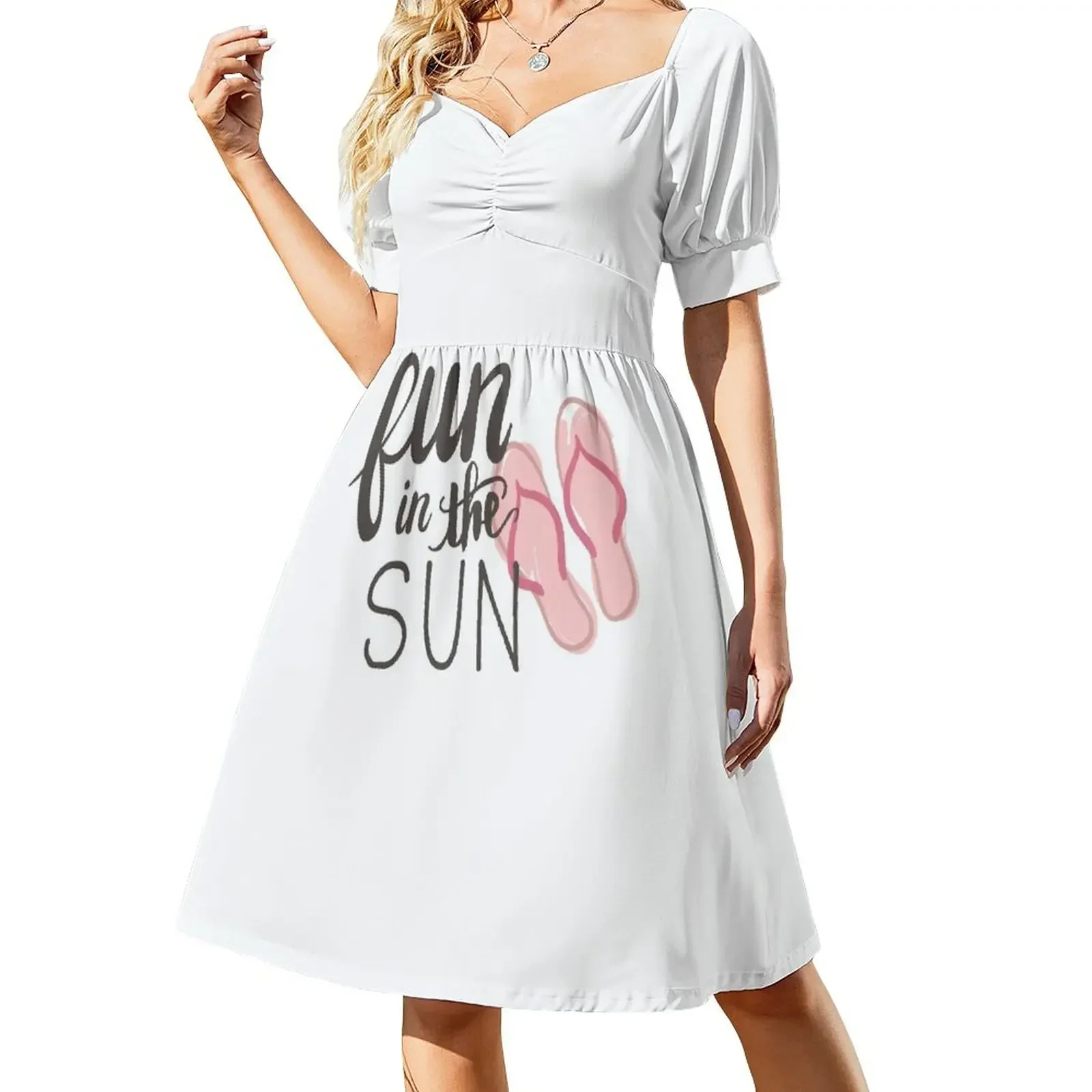 

Fun in the sun - hand drawn illustration Sleeveless Dress wedding guest dress 2025 Party dresses for women dress summer