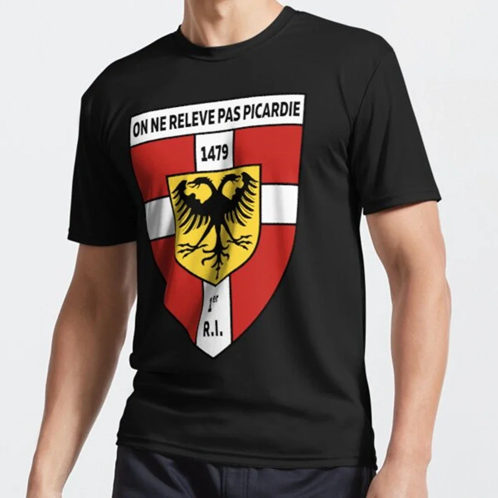 France 1st Infantry Regiment - 1er régiment d'infanterie Men T-Shirt Short Sleeve Casual 100% Cotton Shirts