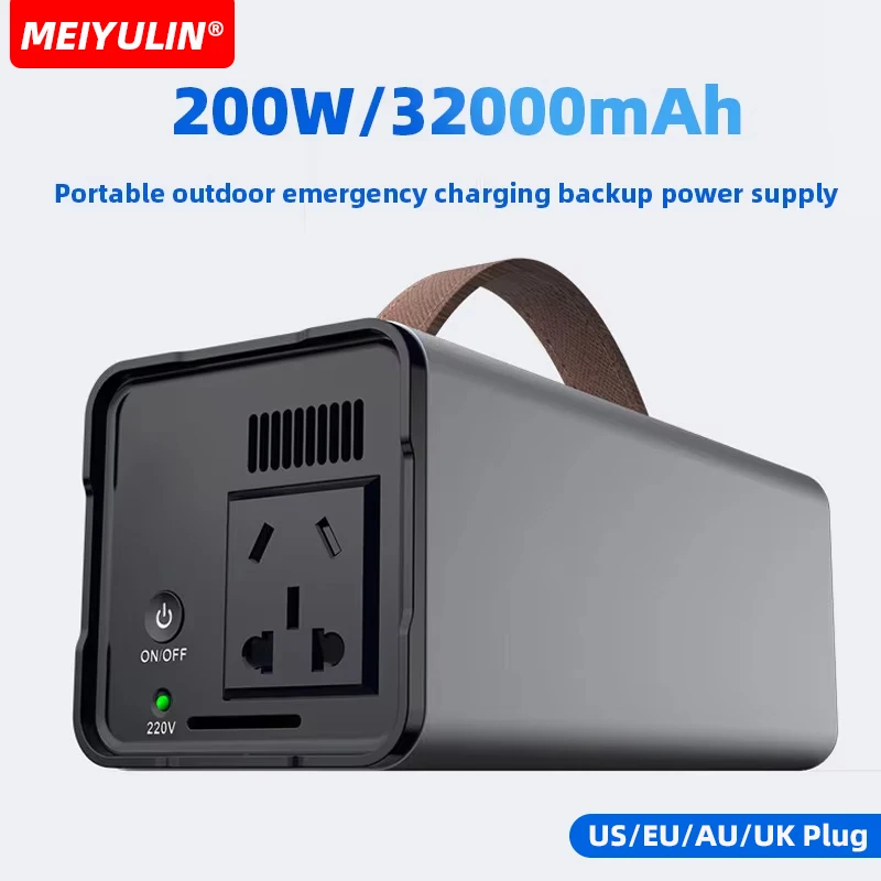 

200W Portable Power Supply Station 32000mAh Solar Generator 110V/220V AC Output External Spare Battery For Home Outdoor Camping