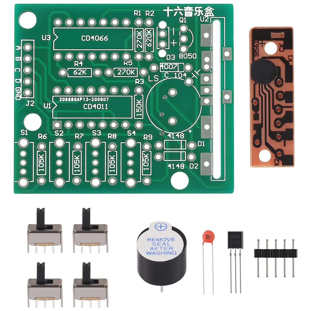 DIY Electronic 16 Music Sound Box DIY Kit Module Soldering Practice Learning Kits for Arduino