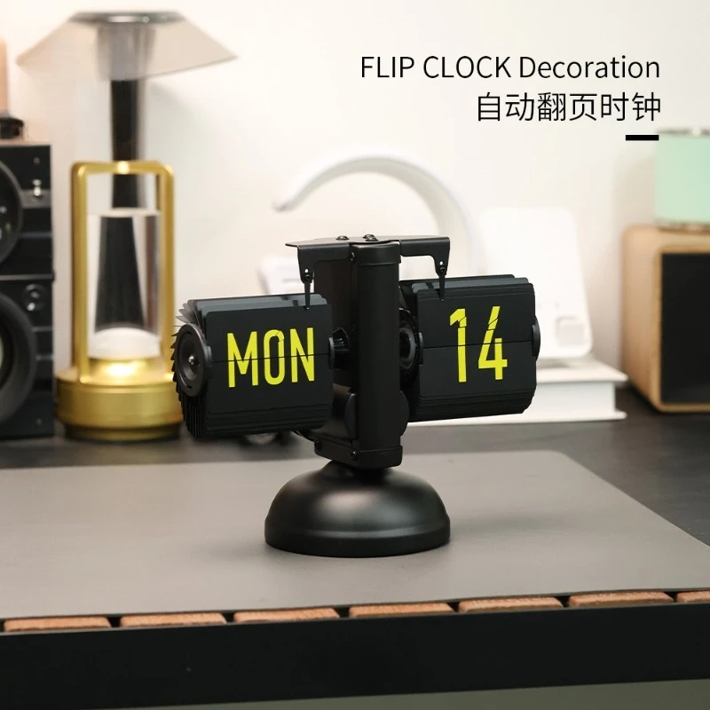 Simple calendar page turning clock, desktop decorative pendulum clock, Japanese smart perpetual calendar