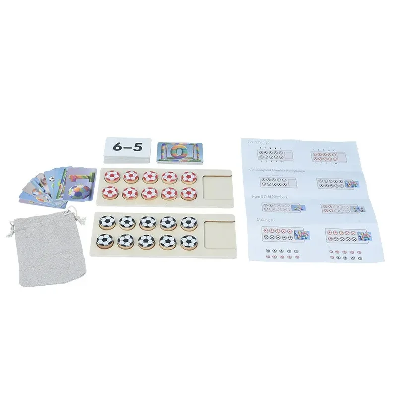 /Children Wooden Puzzle Football Mathematics Addition Subtraction Teaching Aids Kids Early Education Puzzle Board Games Toys
