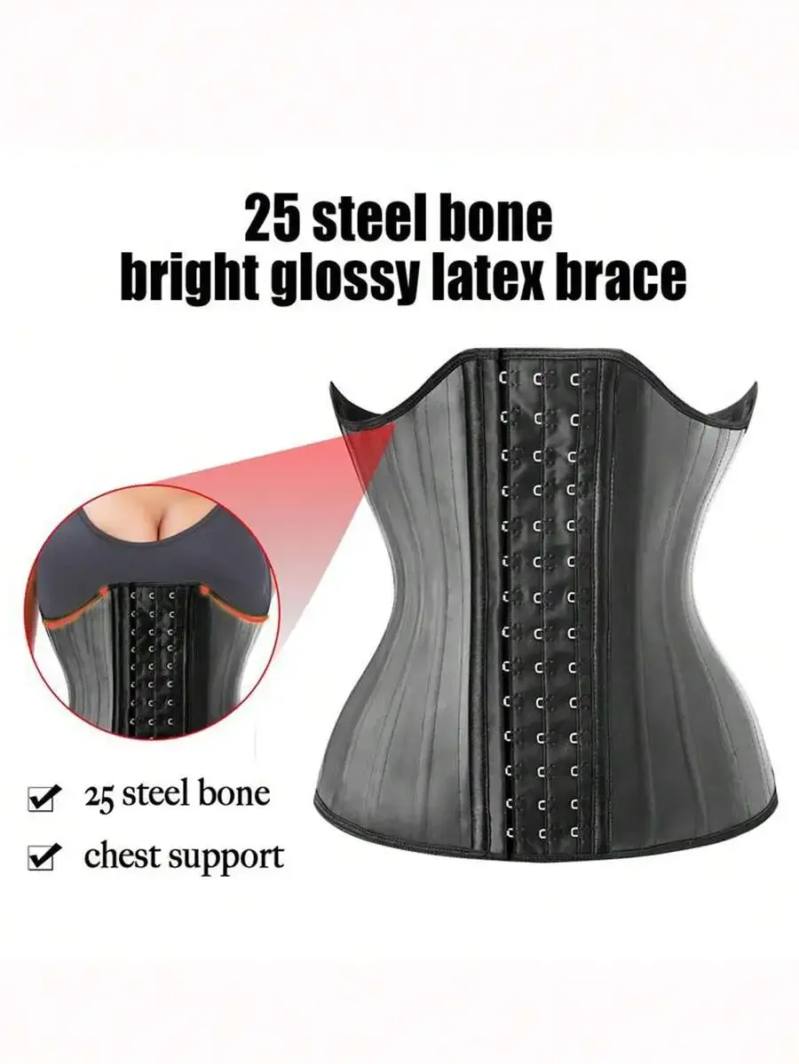 1 unidad Faja Reductora de Látex con 25 Varillas de Acero, Moldeadora de Cuerpo, Bustier de Compresión, Cincher de Cintura, Cinturón Deportivo