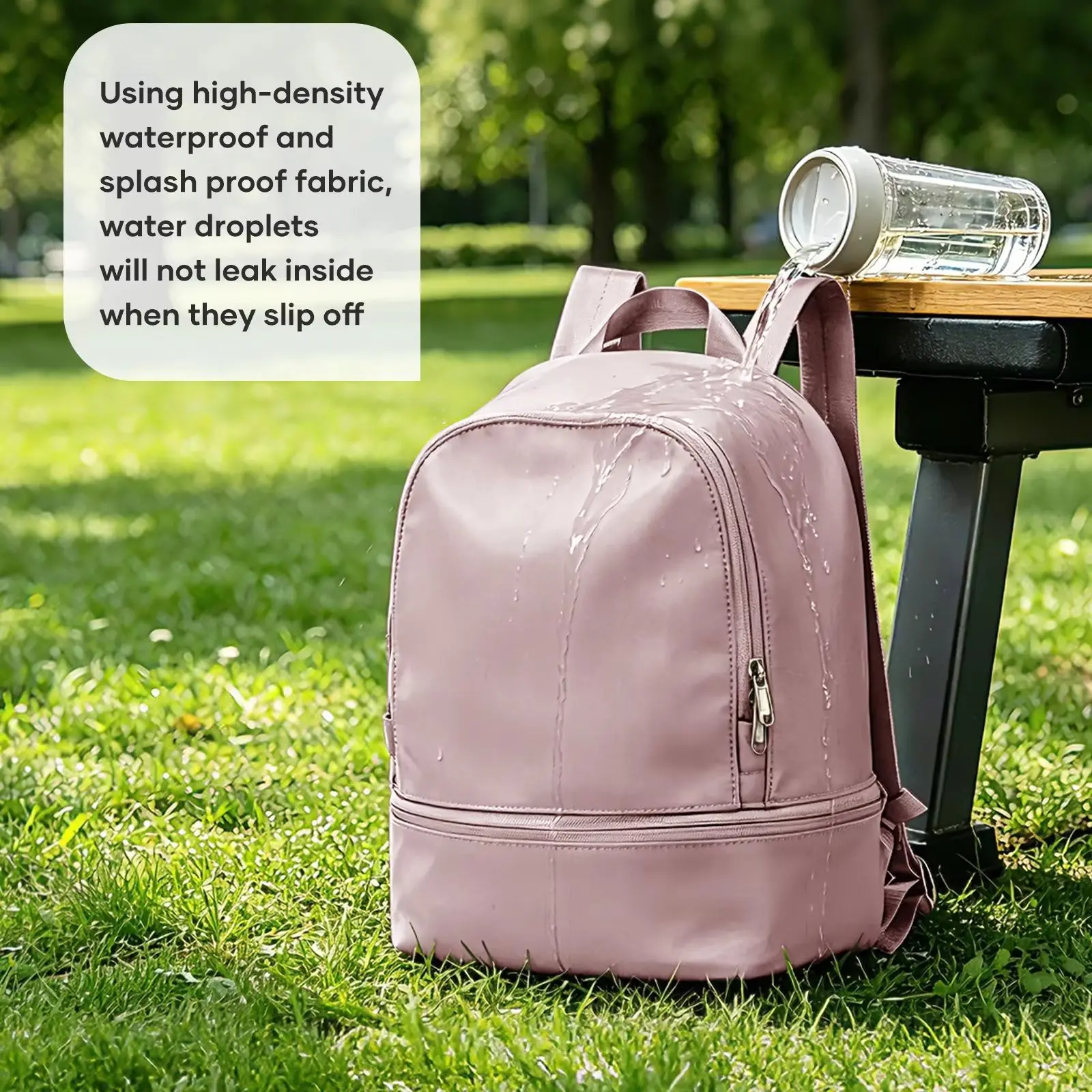 Bolsa para mulheres, mochila esportiva pequena com compartimento para sapatos, mochila de viagem à prova d'água para academia, bolsa de viagem para mu