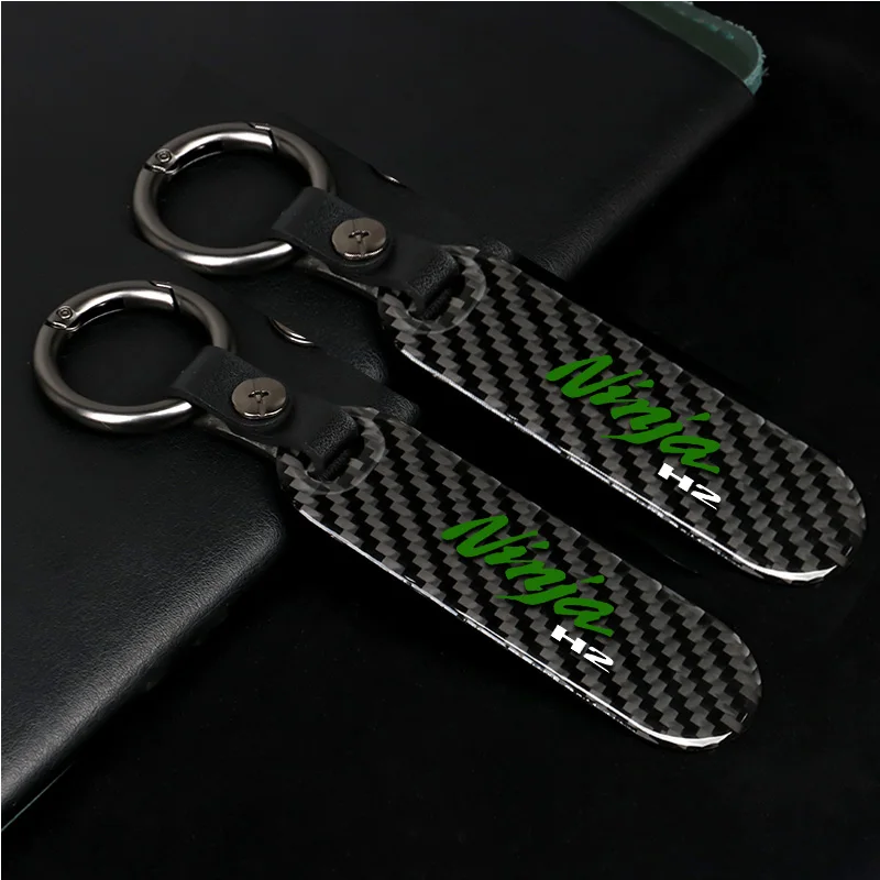 For NINJA NINJAH2 NINJA250 NINJIA400 NINJIA600 NINJIA1000 2024 Motorcycle Key Chain Carbon Fiber Keychain 2025 Logo Gift