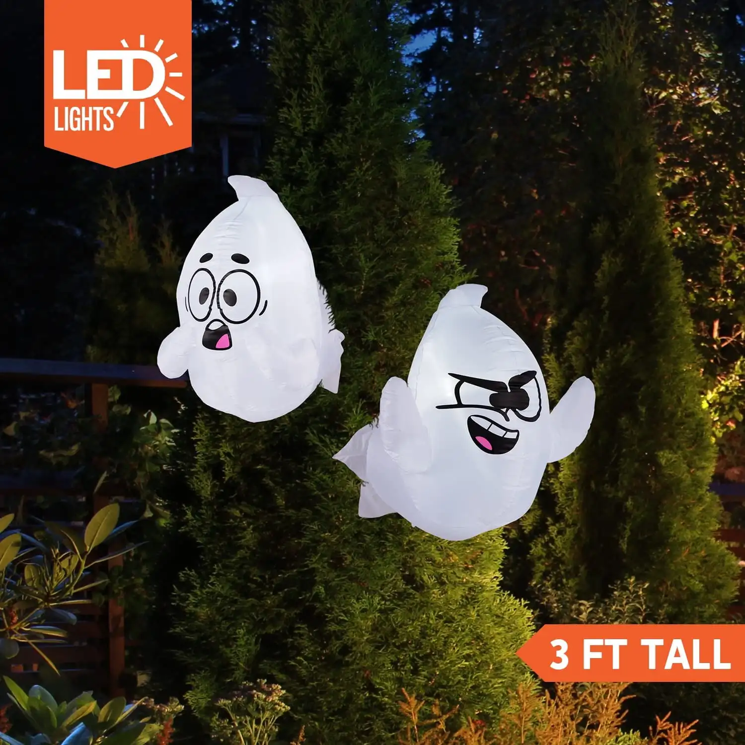 

Joyfy 2 Pack Window Ghost Halloween Inflatable 2.6 FT Scary Flying Ghost Broke Out from Window for Halloween Outdoor Decoration