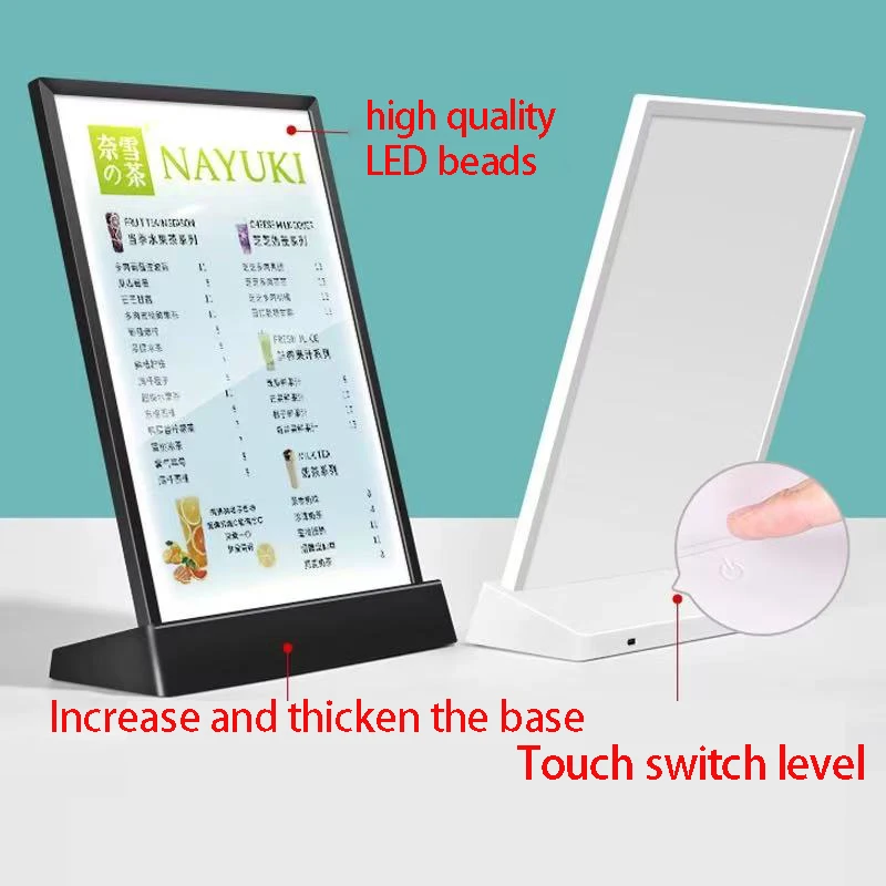 لوحة إعلانات إلكترونية قابلة لإعادة الشحن A4A5 لوحة قائمة إلكترونية لسطح المكتب