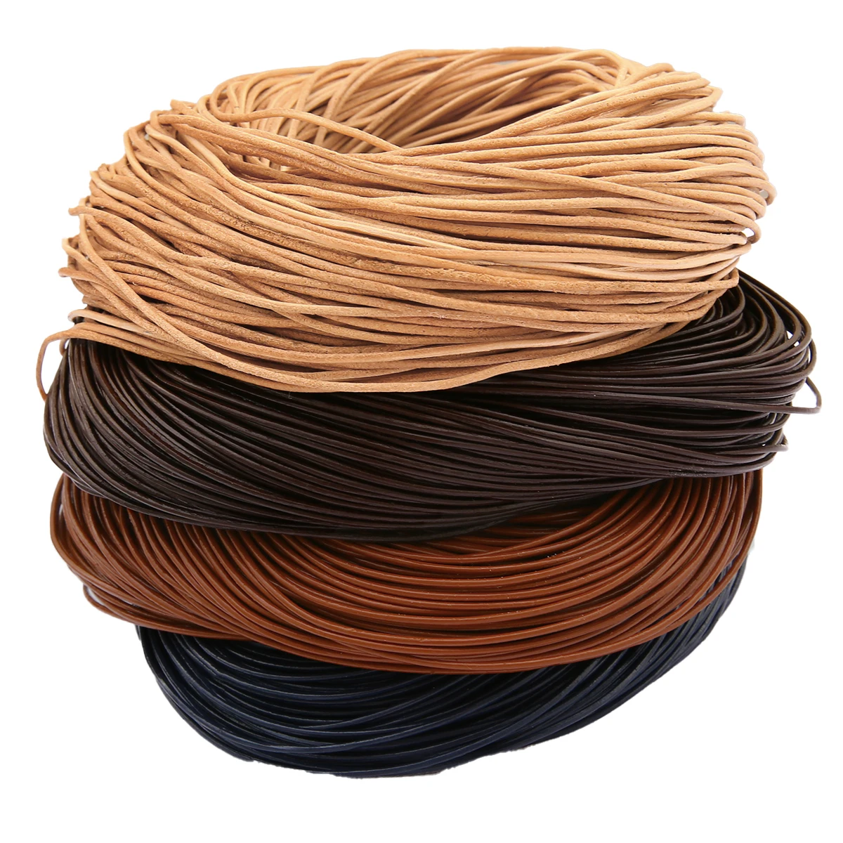

5m Genuine Cowhide Leather Round Rope for DIY Necklace & Bracelet Accessories, Ideal for Jewelry Making and Braided Crafts