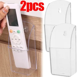 2/1PCS Household Transparent Storage Boxes Acrylic TV Air Conditioner Remote Control Holder Wall Mounted Storage Box with Hook