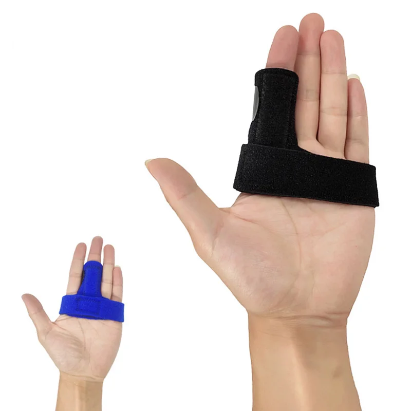 1 PCS New Cloth Metal Finger Splint Brace Adjustable Pain Relief Fracture Fix Black Blue Trigger Finger Support Describe