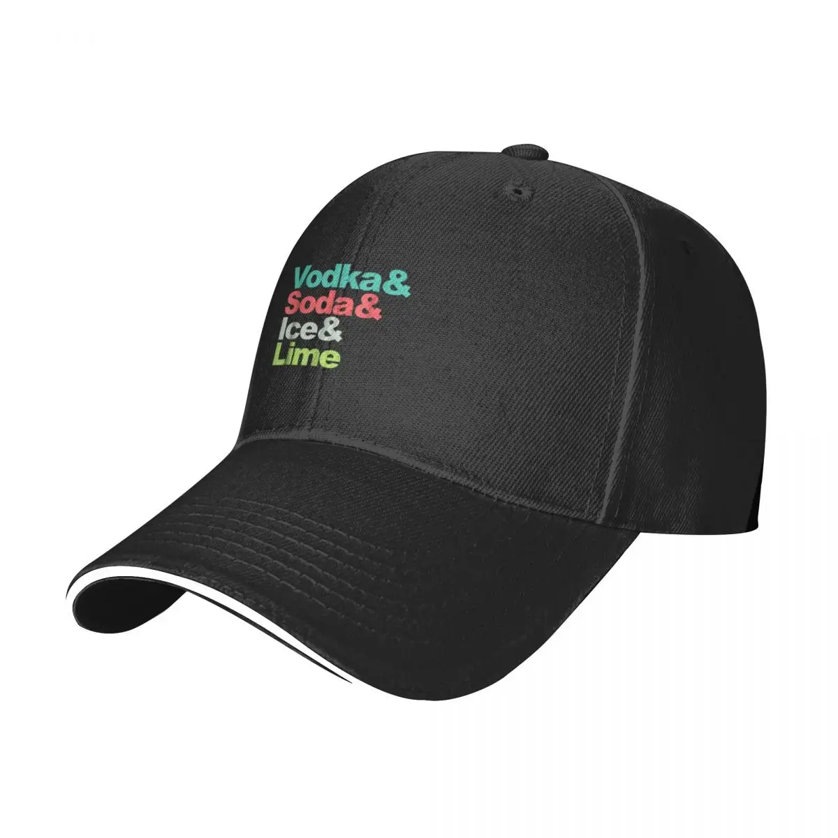 Funny Wine Lover Drinking Vodka Soda Ice Lime Baseball Cap Anime fishing hat Golf Women Men's