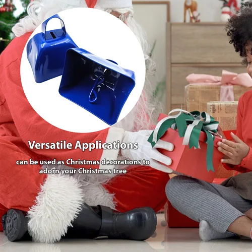 Imagen 2 del producto Campana de vaca pequeña para juegos de fútbol, campana de Metal de 3 pulgadas, fabricante de ruido, eventos deportivos, animación, paquete de 6