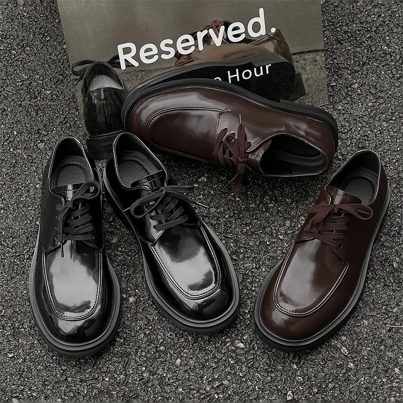 New Spring Summer Casual Men Dress Leather Shoes Business Vintage British Wedding Loafers Designer Shoes Italian Shoes Men