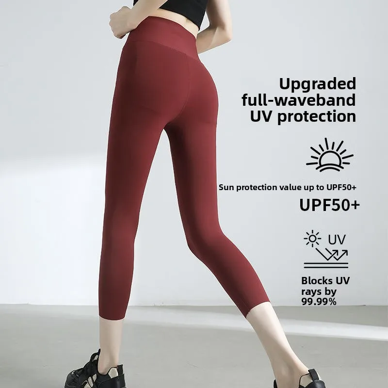 Pantaloni arca da sette piedi a vita alta primavera estate Pantaloni da yoga sportivi sottili da donna Capispalla Pantaloni a strati base dimagranti di grandi dimensioni