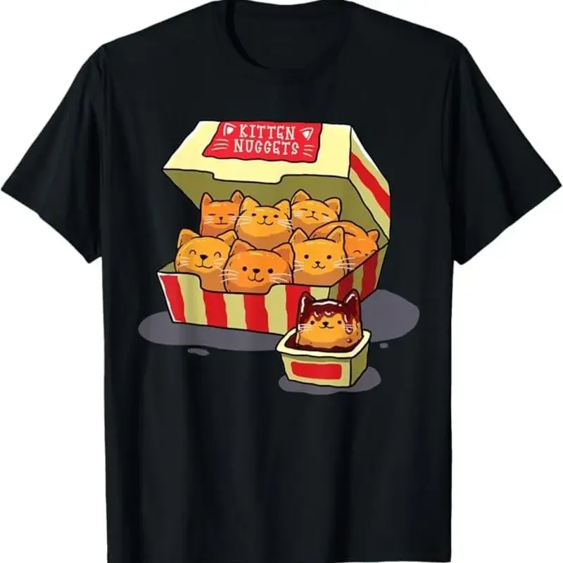 Kitten Nuggets Food Pun Cat Lover Chicken T Shirt