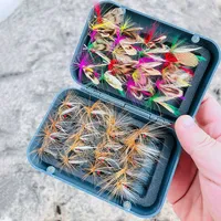 SantaKing 40 PcsFly Fishing Lures Kit with Box Nymph Beadhead Wet Fishing Dry Flies for Trout Bass Salmon