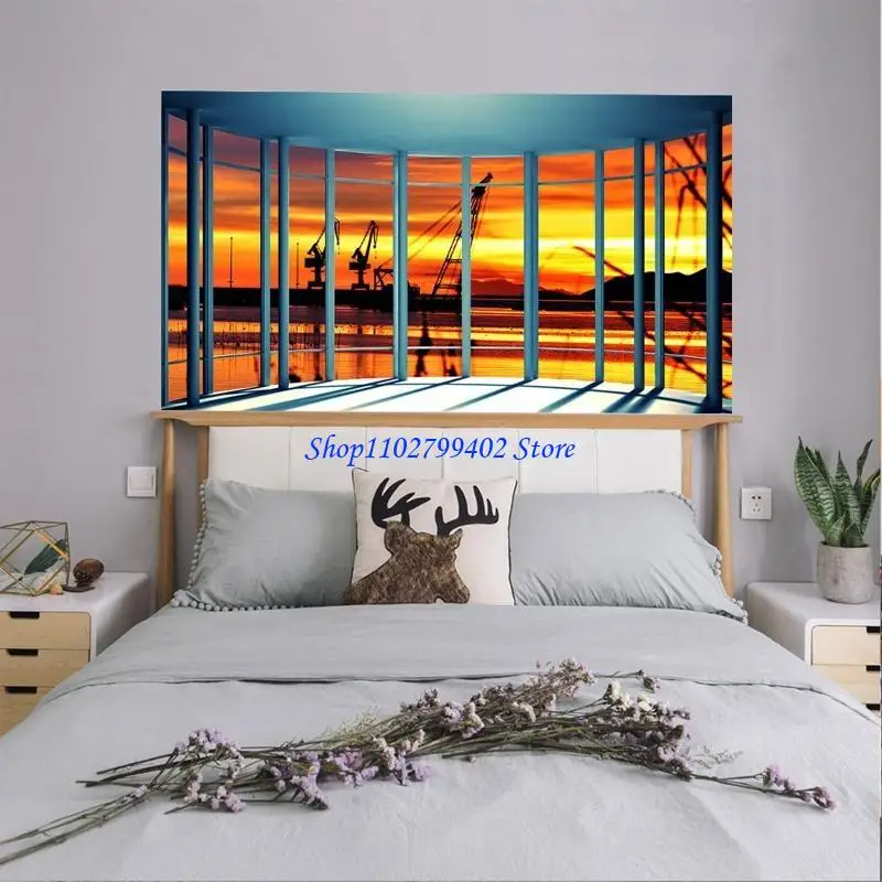 547F Sunset Headboard Wall Decal Art Vinyl Bedside Sticker Removable Bedroom Decoration