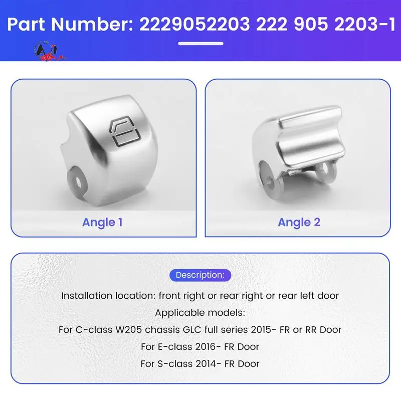 

A10E-Car Left Right Front Window Switch Repair Button Cover For Mercedes Benz C Class W205 C200 W253 GLC 260 2229052203