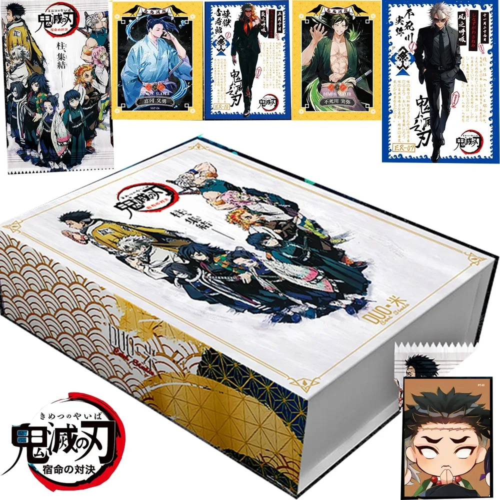 

Genuine Demon Slayer Cards For Children Kamado Tanjirou Golden Sand Laser Film Hot Stamping Process Luxury Collection Rare Cards