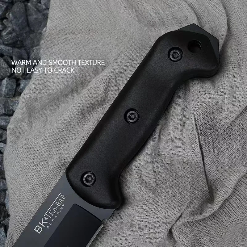 Us (BK-2) 1095 High carbon steel Tactical Knife +Kydex sheath, High hardness jungle hunting knife, North American survival knife