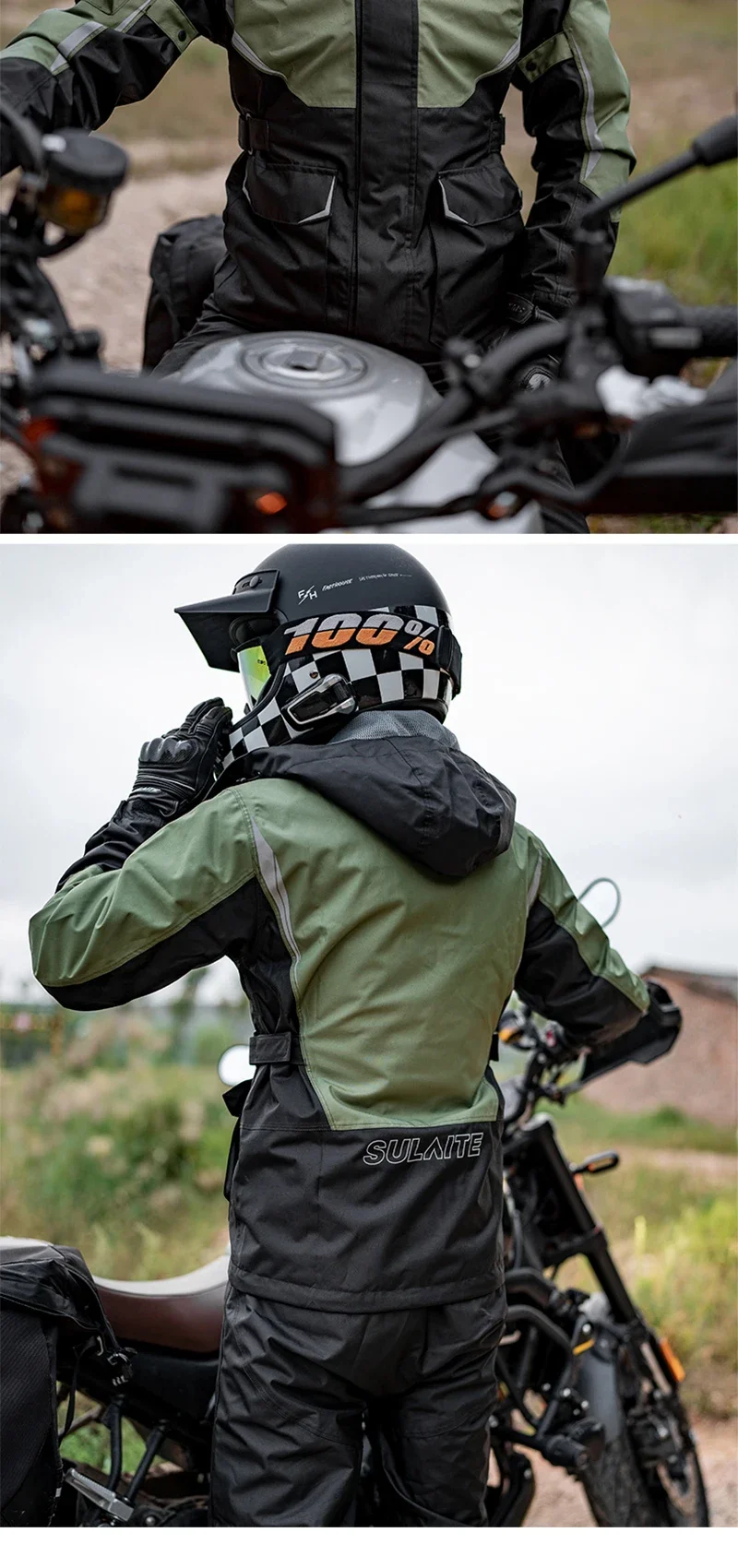 Men Women Waterproof Motorcycle Rider Raincoat Suit Set Reflective Light Raincoat For Riding Jacket Pants Set 16 S69a37d6ffea7428d877aa69ae61b0448C
