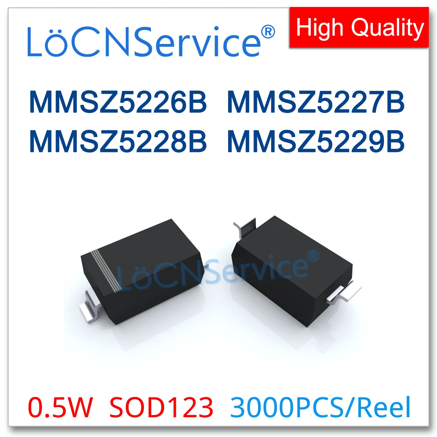 LoCNService 3000PCS 500mW SOD123 MMSZ5226B MMSZ5227B MMSZ5228B MMSZ5229B High quality SMD 1206