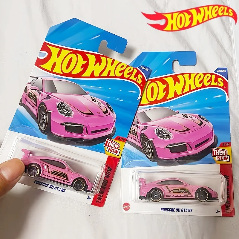 

Новый чехол Hot Wheels L C4982 2025 года # 220 Porsche 911 GT3 Rs розовый, тогда и сейчас, 1:64, литая под давлением модель автомобиля, игрушечный мальчик, праздничные подарки