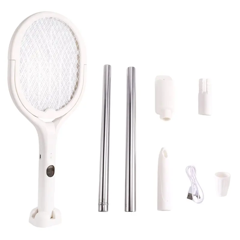 PZHI Electric Mosquito Swatter 2-in-1 Bug Zapper & Fly Insect Trap, Telescopic Rechargeable Mosquito Killer Lamp for Home