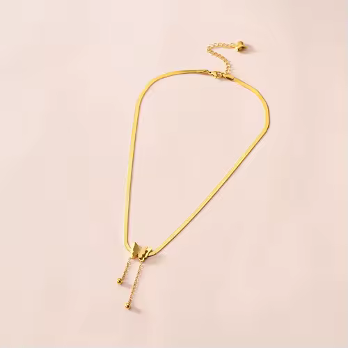 Vintage Butterfly Necklace Women Golden Stainless Steel Blade Snake Chains Aesthetic Charms Choker Women jewelry Gift To Mujer - Image 4