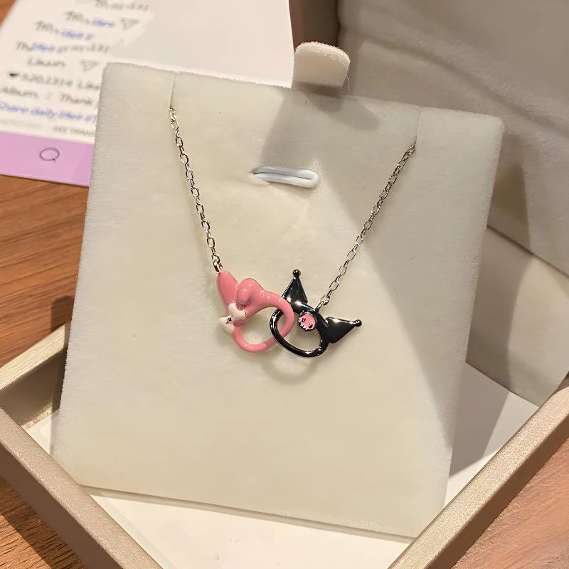 Sanrio Kuromi Naszyjnik Kreskówka Moja Melodia Kobiety Choker Obroża Figurki Anime Kobiety Wisiorek Biżuteria Prezent Kawaii Prezenty Świąteczne