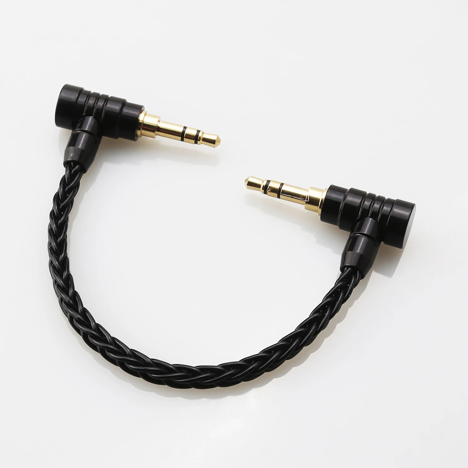 Audiocrast 10cm 3.5mm Male to 3.5mm Male 8cores Silver Plated 3.5mm Stereo Audio Hifi Audio Cable Car AUX Wire Cable