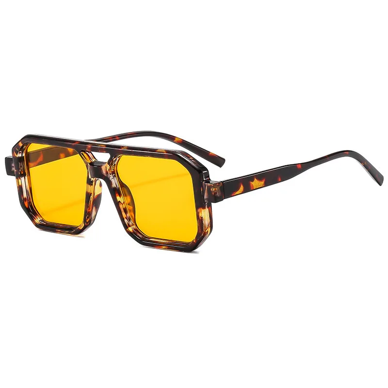 New Retro Square Double Beam Sunglasses Men Women High Quality Outdoor Travel Ultraviolet Protection Sun Glasses view 5