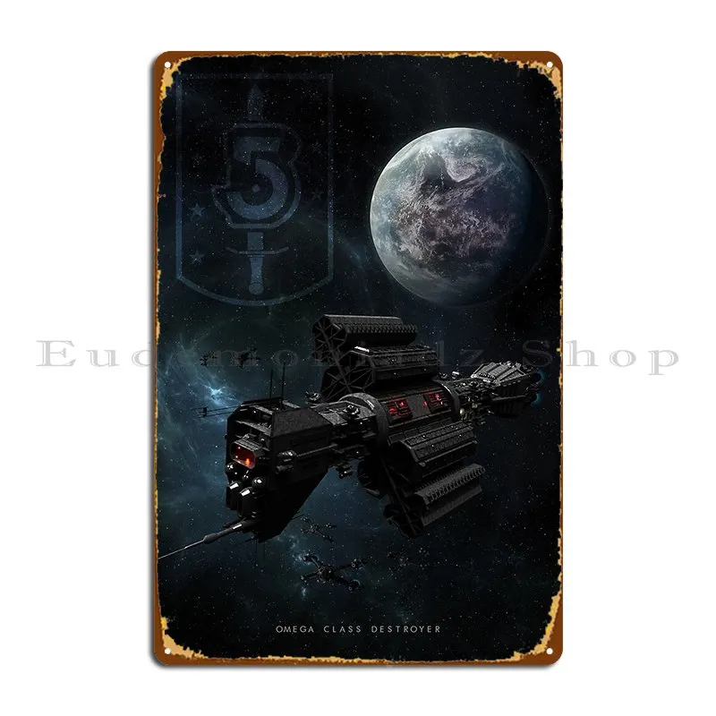 Babylon 5 Earth Alliance Omega Class Destroyer Metal Sign Plaques Club Printing Sign Pub Wall Decor Tin Sign Poster