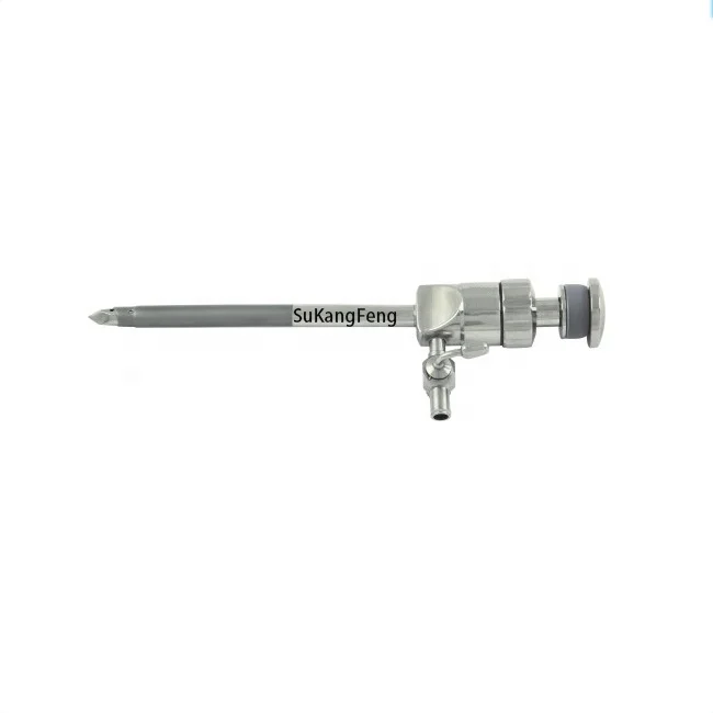 Laparoscopy surgery reusable detachable with thread screw trocar and cannula with luer-lock connector