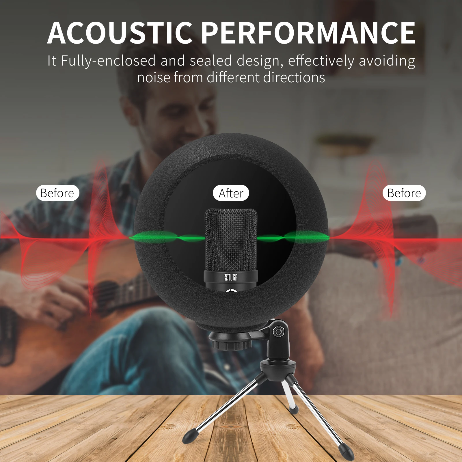 Dieci articoli TLF Xtuga CV-101 Studios Pop Filter Foam Metallo Microfono acustico Parabrezza per cancellazione del rumore per la registrazione e Si