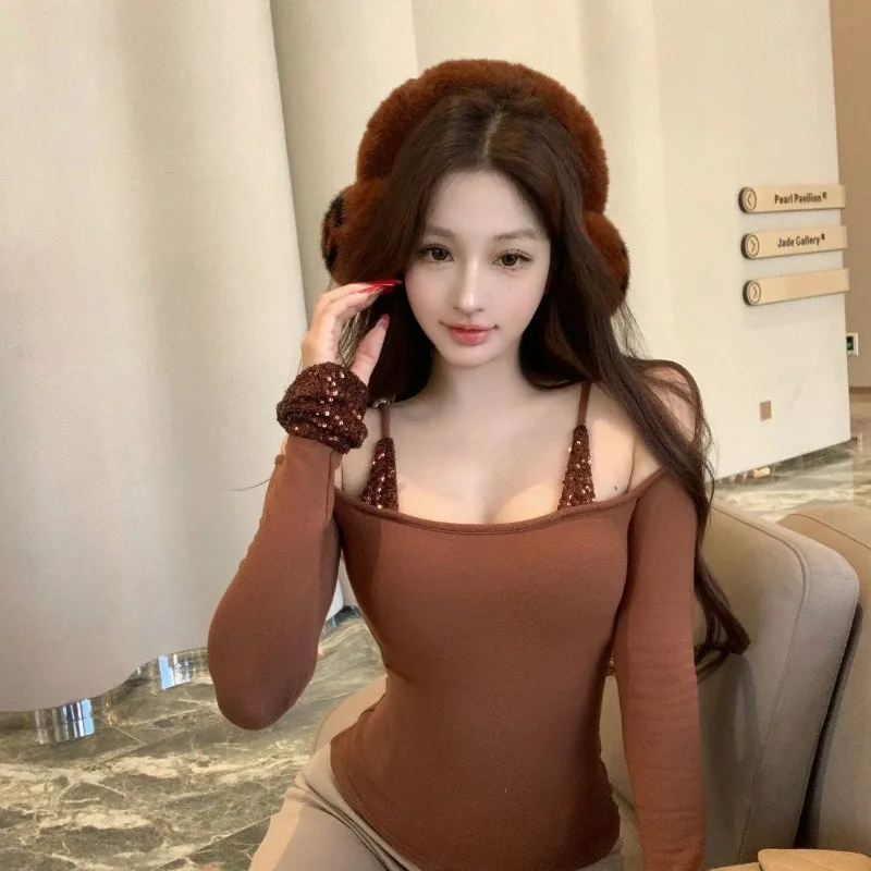 

Women Clothing Autumn Winter Fashion Simplicity Trend All-match Fashionable Slim Temperament Appear Thin Long Sleeve Pullovers