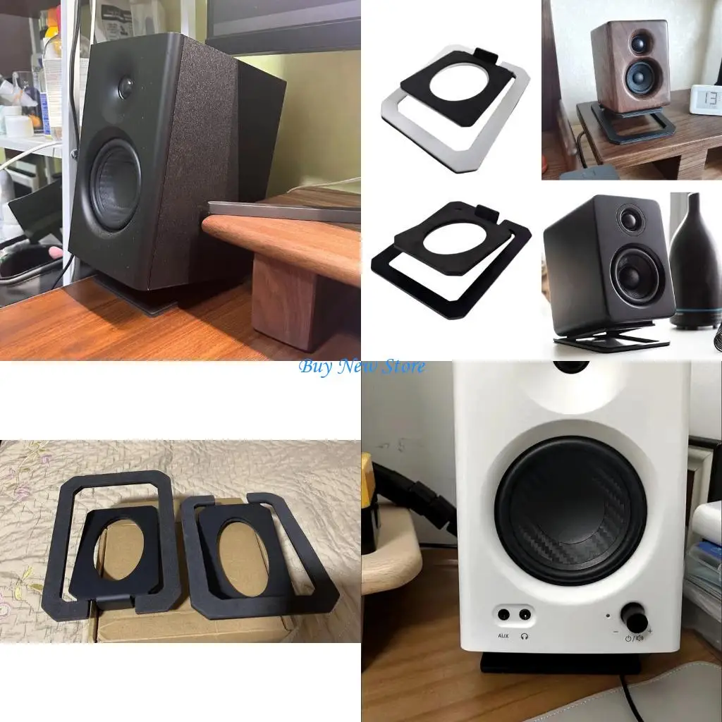 

20CE Desktop Speaker Stand Anti Vibration Pad from Metal and Sponge for Stability Sound Improvement in Various Setting
