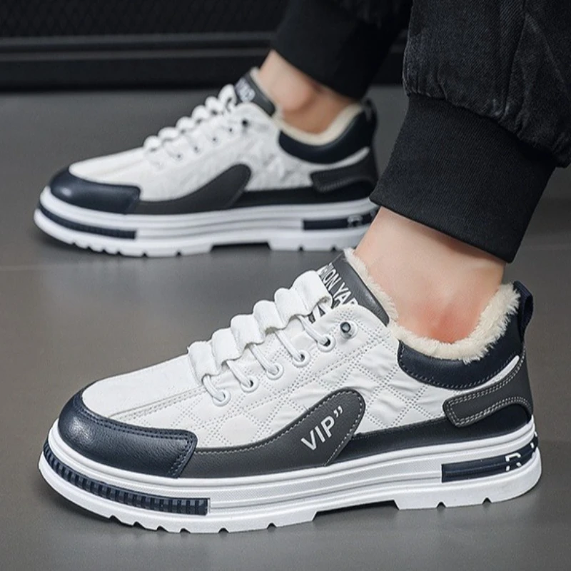 

New warm plush thick men's cotton shoes fashion youth casual sports shoes snow boots