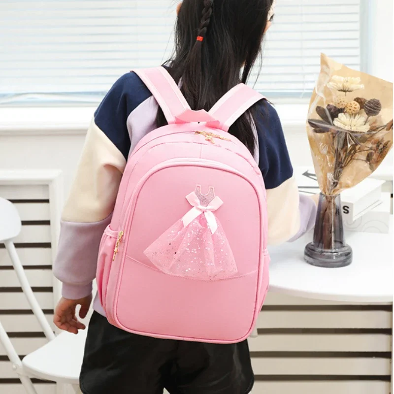 Sac à Dos d'École pour Fille, Polyvalent, Rose, à Paillettes, Chic, pour la Maternelle, la brev, le Ballet, à la Mode