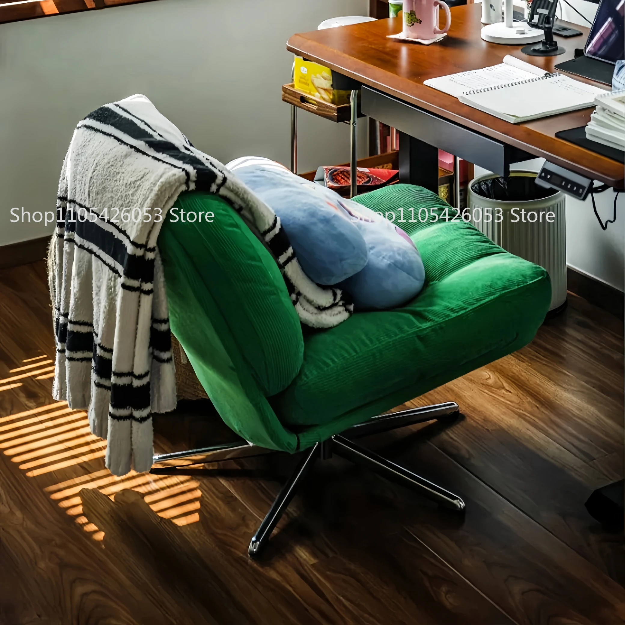 Modern simple living room single lazy sofa rotatable small apartment bedroom balcony lunch break recliner