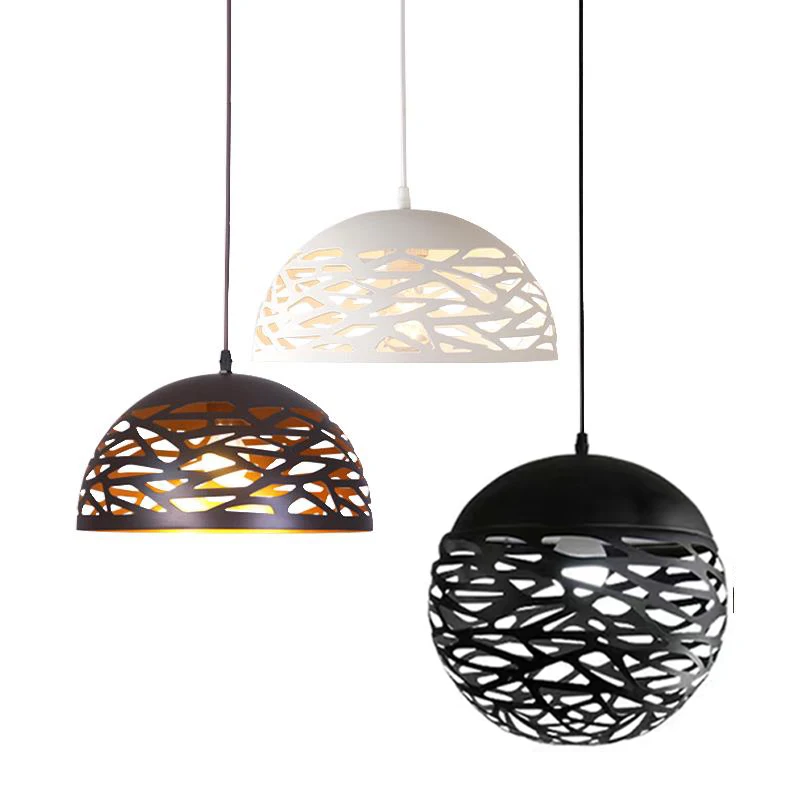 round metal hollow pendant lights luminaria para sala de jantar e estar quarto loja e bar decoracao 01