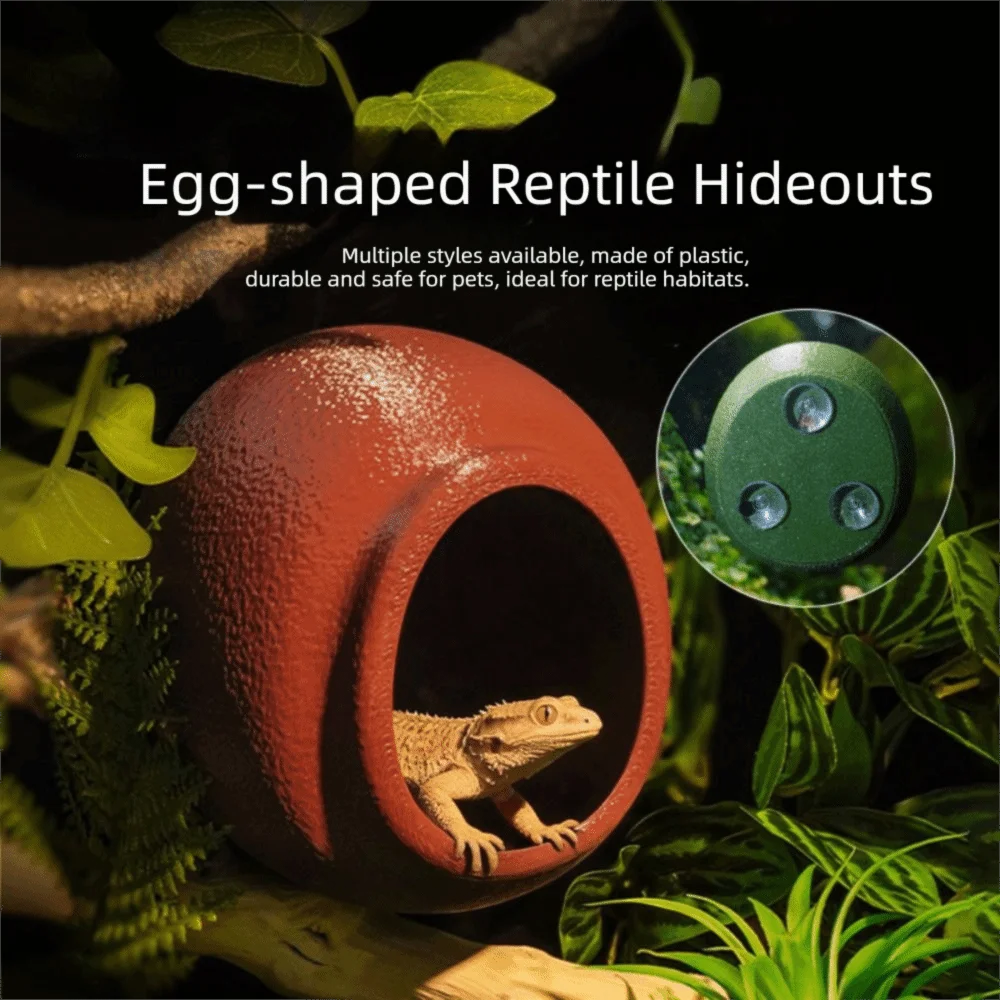 Suction Cup Reptile Hideouts Wall Mounted Multi-size Reptile Hiding Cave Ornament Easy To Install Terrarium Decoration