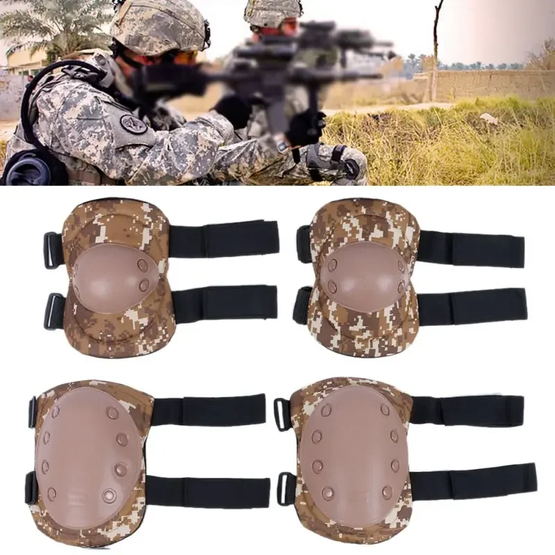 4 Pcs/lot Adult Tactical Combat Protective Pad Set Professional Gear Sports Military Knee Elbow Protector Elbow & Knee Pads New